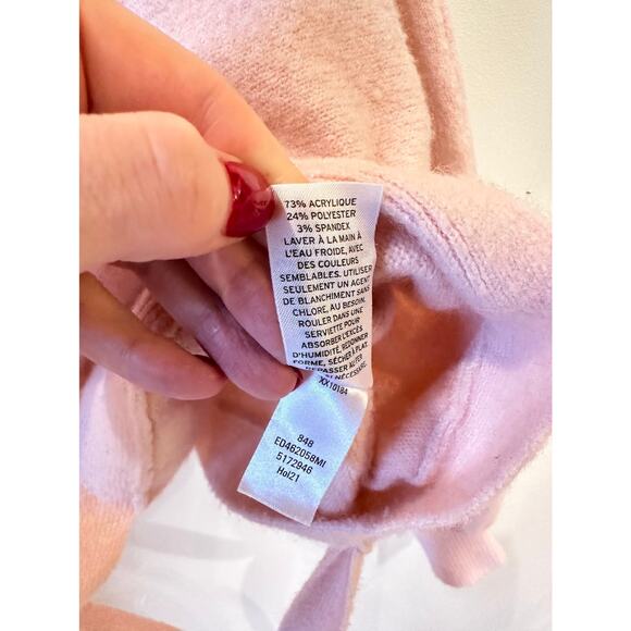 Nordstrom Open Edit Light Pink V Neck Wrap Front Waist Tie Long Sleeve Top SM - Picture 8 of 10